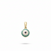 14ct Gold Tiny Evil Eye Pendant - Dainty Good Luck Pendant - Kolié Fine Jewellery
