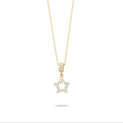 14ct Gold Tiny Star Necklace with Cubic Zirconia | Dazzling Gold Pendant for Women and Teens | Chain Included - Kolié