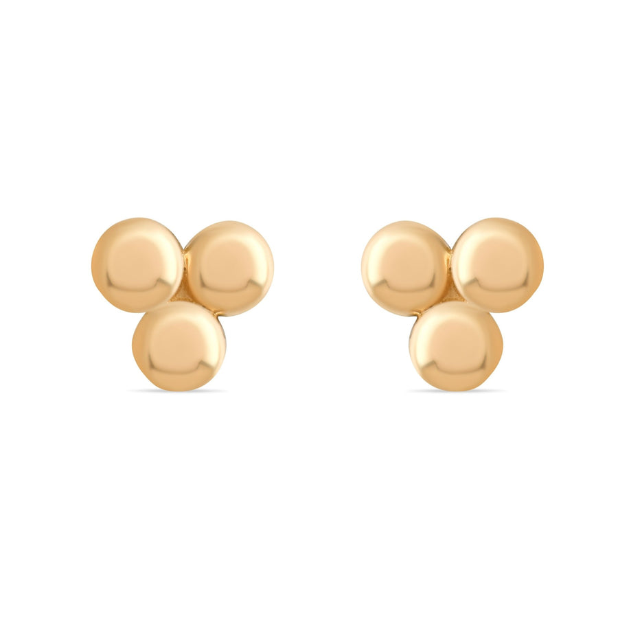 14ct Gold Trio Stud Earrings | Bubble Cluster Studs | Kolié - Kolié Fine Jewellery