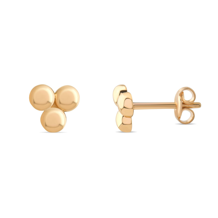 14ct Gold Trio Stud Earrings | Bubble Cluster Studs | Kolié - Kolié Fine Jewellery