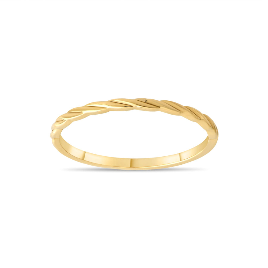 14ct Gold Twisted Rope Ring - Kolié Fine Jewellery