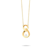 14ct Gold Vertical Infinity Necklace with Cubic Zirconia | Elegant Gold Pendant for Women - Kolié
