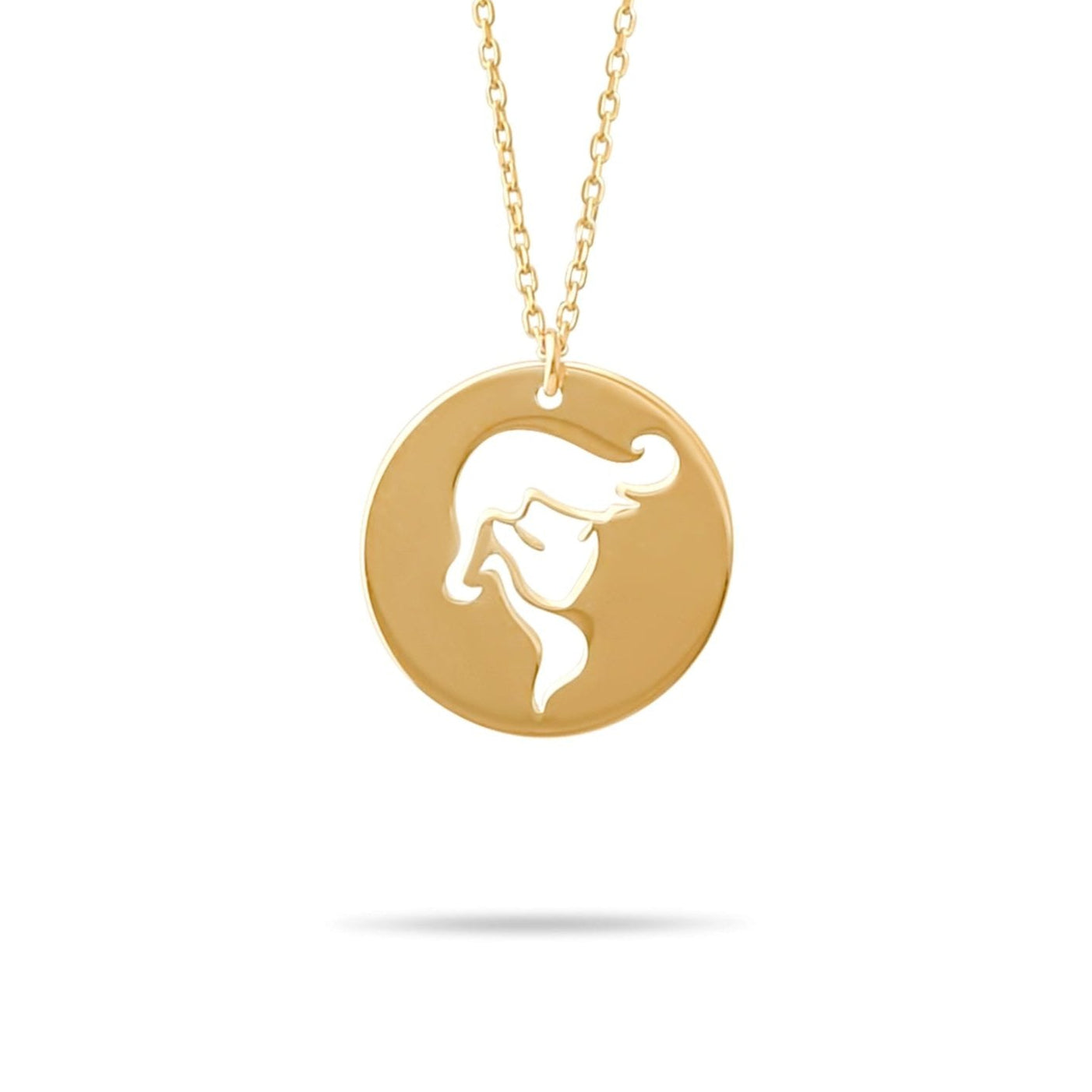 14ct Gold Virgo Zodiac Pendant Necklace with Chain | Astrology Birthday Jewellery for Women & Teens | Hallmarked Gift - Kolié