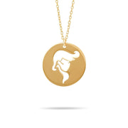 14ct Gold Virgo Zodiac Pendant Necklace with Chain | Astrology Birthday Jewellery for Women & Teens | Hallmarked Gift - Kolié