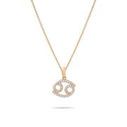 14ct Gold Zodiac Pendant Necklace, Dainty Cubic Zirconia Horoscope Charm, Astrology Jewellery Gift - Pendant Only - Kolié
