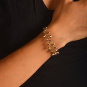 14ct Solid Gold Bangle Bracelet - Zigzag Gold Cuff - Kolié Fine Jewellery