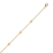 14ct Solid Gold Beaded Satellite Chain Bracelet - Kolié Fine Jewellery