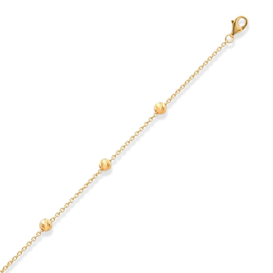 14ct Solid Gold Beaded Satellite Chain Bracelet - Kolié Fine Jewellery