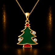 14ct Solid Gold Christmas Tree Pendant - Pendant Only - Kolié Fine Jewellery