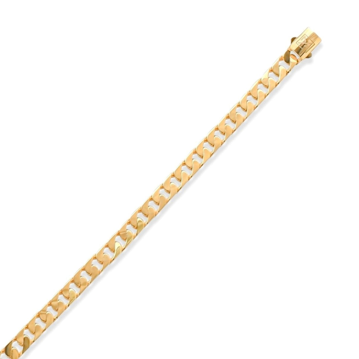 14ct Solid Gold Cuban Link Bracelet for Women - Bold Yellow Gold Design - Kolié