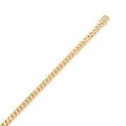 14ct Solid Gold Cuban Link Bracelet with Clear Cubic Zirconia Pavé Clasp for Women - Bold Yellow Gold Design - Kolié