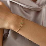 14ct Solid Gold Heart Charm Bracelet for Women - Romantic Yellow Gold Design - Kolié