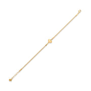 14ct Solid Gold Heart Charm Bracelet for Women - Romantic Yellow Gold Design - Kolié