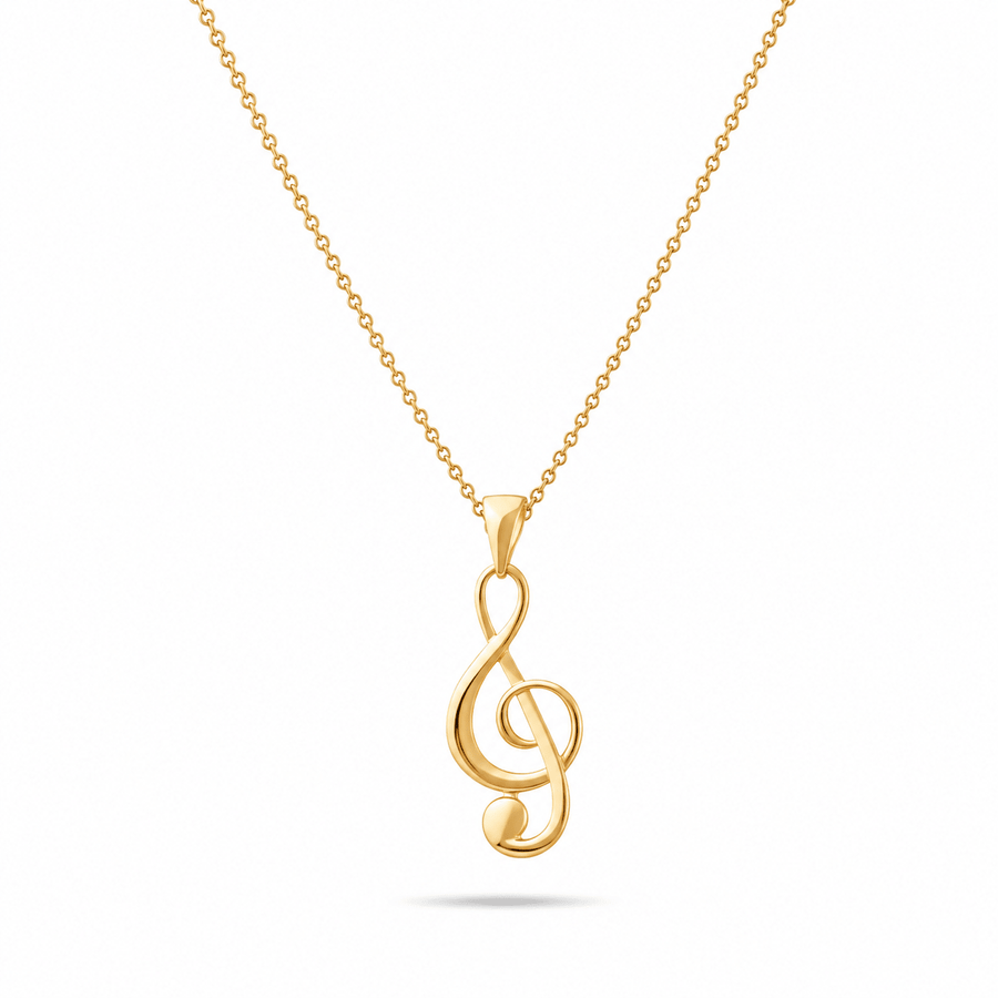 14ct Solid Gold Musical Note Pendant - Pendant Only - Kolié Fine Jewellery