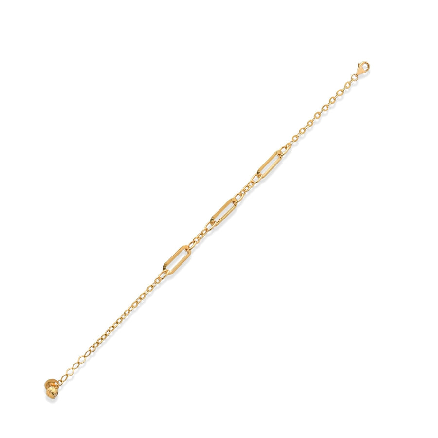 14ct Solid Gold Paperclip Chain Bracelet - Kolié Fine Jewellery