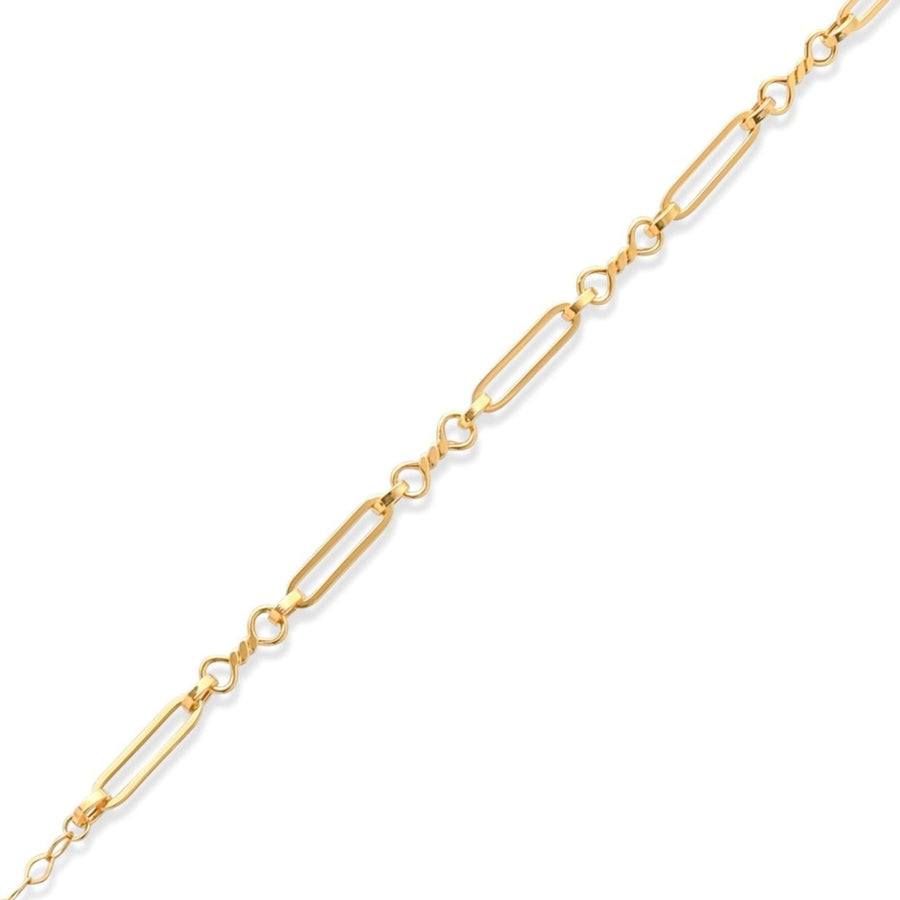 14ct Solid Gold Paperclip Chain Bracelet for Women - Modern Yellow Gold Design - Kolié
