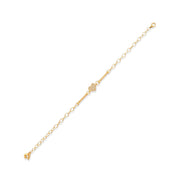 14ct Solid Gold Pave Heart Charm Bracelet - Kolié Fine Jewellery
