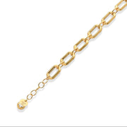 14ct Solid Gold Rectangular Link Bracelet for Women - Bold Yellow Gold Design - Kolié