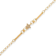 14ct Solid Gold Star Charm Bracelet - Kolié Fine Jewellery