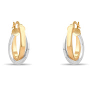 14ct Yellow and White Gold Intertwined Hoop Earrings – Elegant Two - Tone Jewellery for Women - Kolié