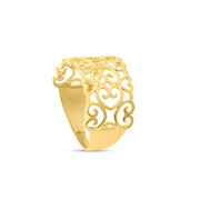 14ct Yellow Gold Celtic Inspired Openwork Heart Ring - Kolié Fine Jewellery