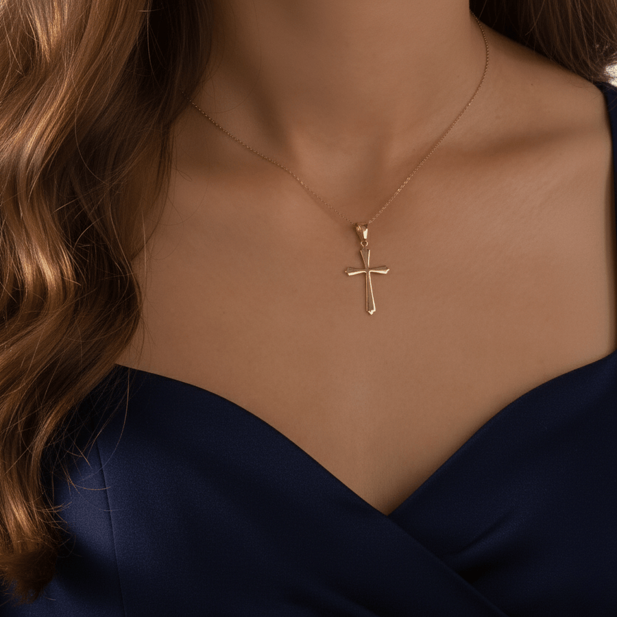 14ct Yellow Gold Cross Pendant Necklace – Pendant Only - Kolié Fine Jewellery