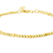 14ct Yellow Gold Diamond Cut Bead Station Bracelet - Kolié Fine Jewellery
