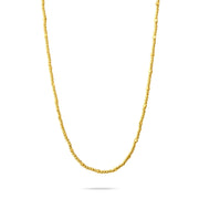 14ct Yellow Gold Diamond Cut Bead Station Necklace (45cm) - Kolié Fine Jewellery