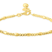 14ct Yellow Gold Diamond Cut & Polished Bead Station Bracelet - Kolié Fine Jewellery