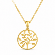 14ct Yellow Gold Diamond Cut Tree of Life Pendant - Pendant Only - Kolié Fine Jewellery