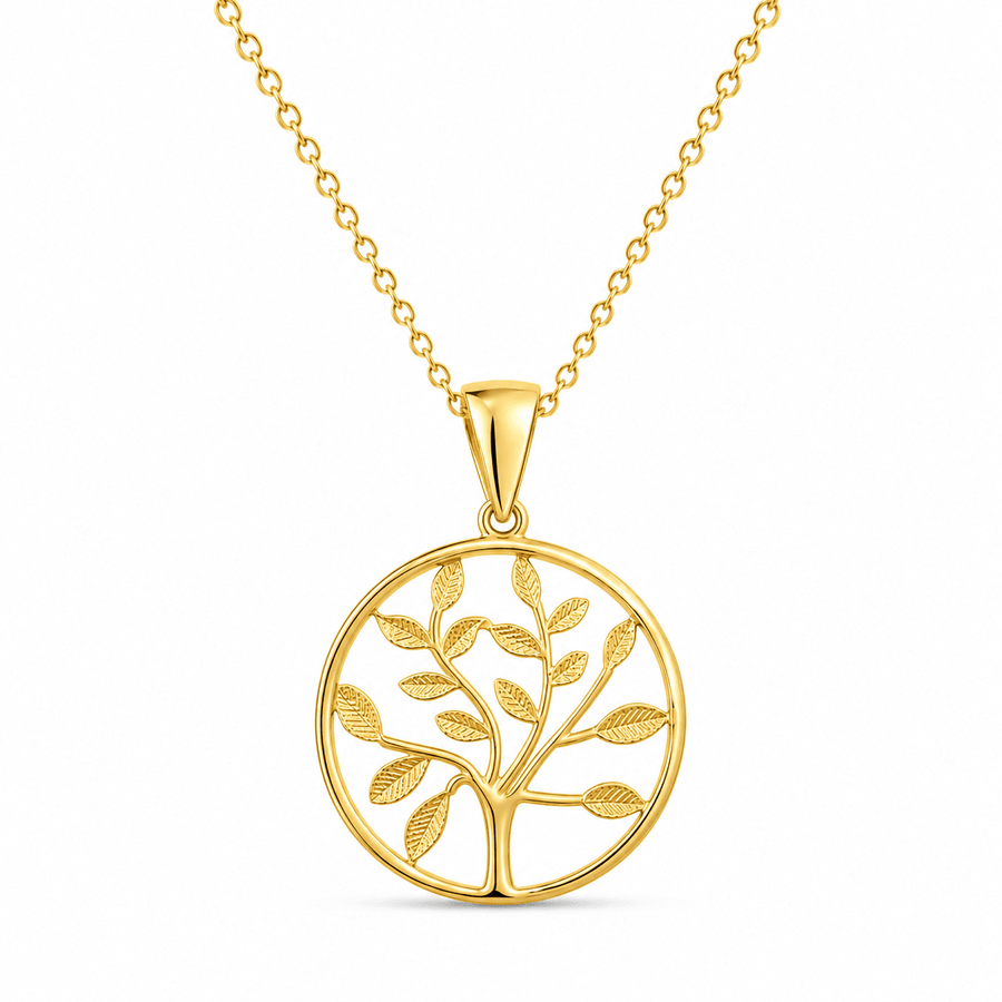 14ct Yellow Gold Diamond Cut Tree of Life Pendant - Pendant Only - Kolié Fine Jewellery