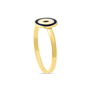 14ct Yellow Gold Enamel Oval Evil Eye Ring - Kolié Fine Jewellery