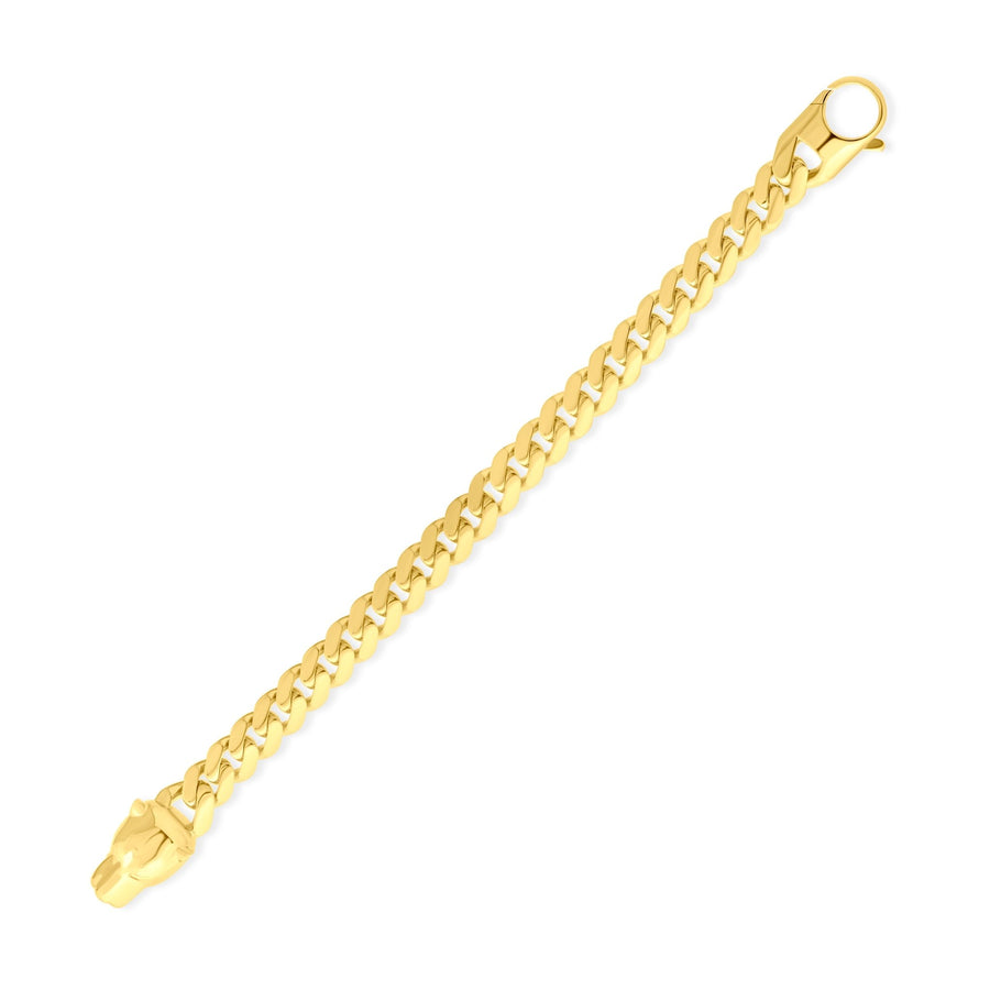 14ct Yellow Gold Panther Head Cuban Link Bracelet - Kolié Fine Jewellery