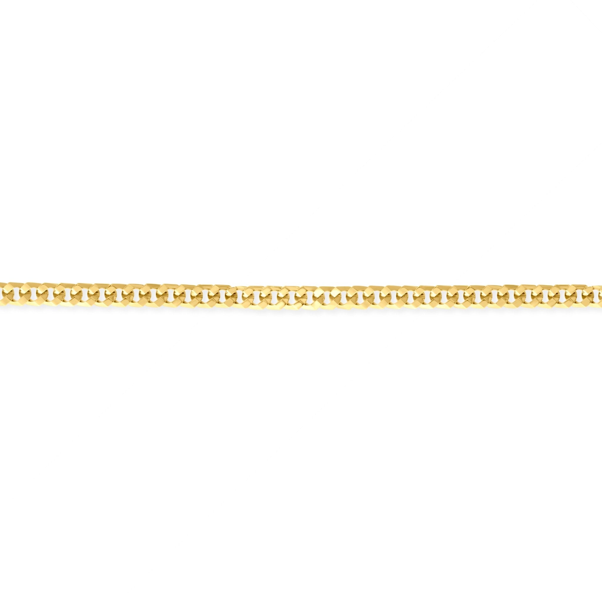 14ct Yellow Gold Square Curb Link Bracelet - Kolié Fine Jewellery