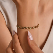 14ct Yellow Gold Square Curb Link Bracelet - Kolié Fine Jewellery