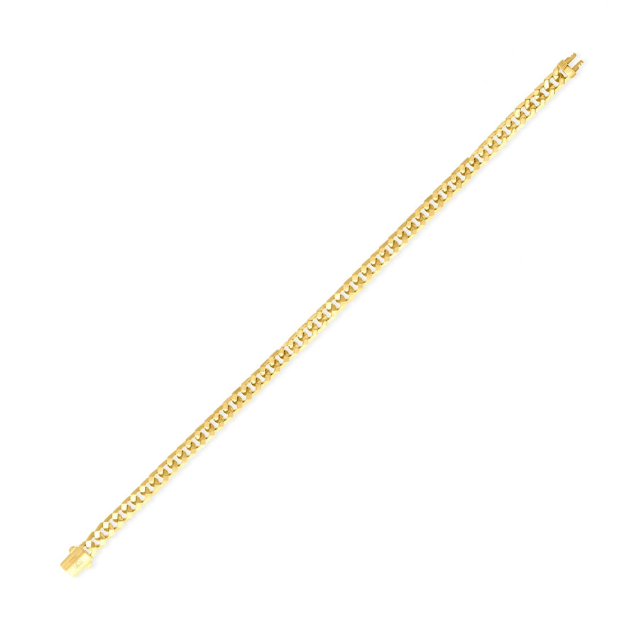 14ct Yellow Gold Square Curb Link Bracelet - Kolié Fine Jewellery