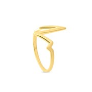 14ct Yellow Gold Stackable Heartbeat Ring - Kolié Fine Jewellery