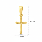 14ct Yellow Gold Tiny, Diamond Cut Cross Pendant - Pendant Only - Kolié Fine Jewellery