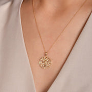 14ct Yellow Gold Tree of Life Pendant with Cubic Zirconia Leaves - Pendant Only - Kolié Fine Jewellery