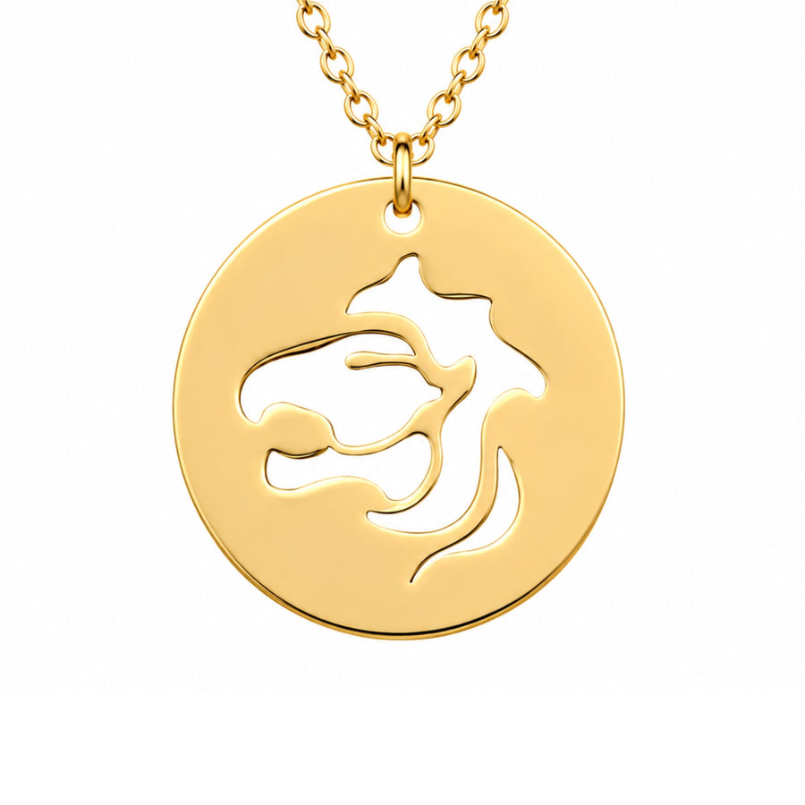14ct Gold Leo Necklace, Zodiac Star Sign Pendant, Hallmarked Chain Included