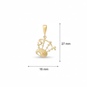 9ct Gold Bagpipe Pendant – Scottish Music Jewellery - Kolié Fine Jewellery