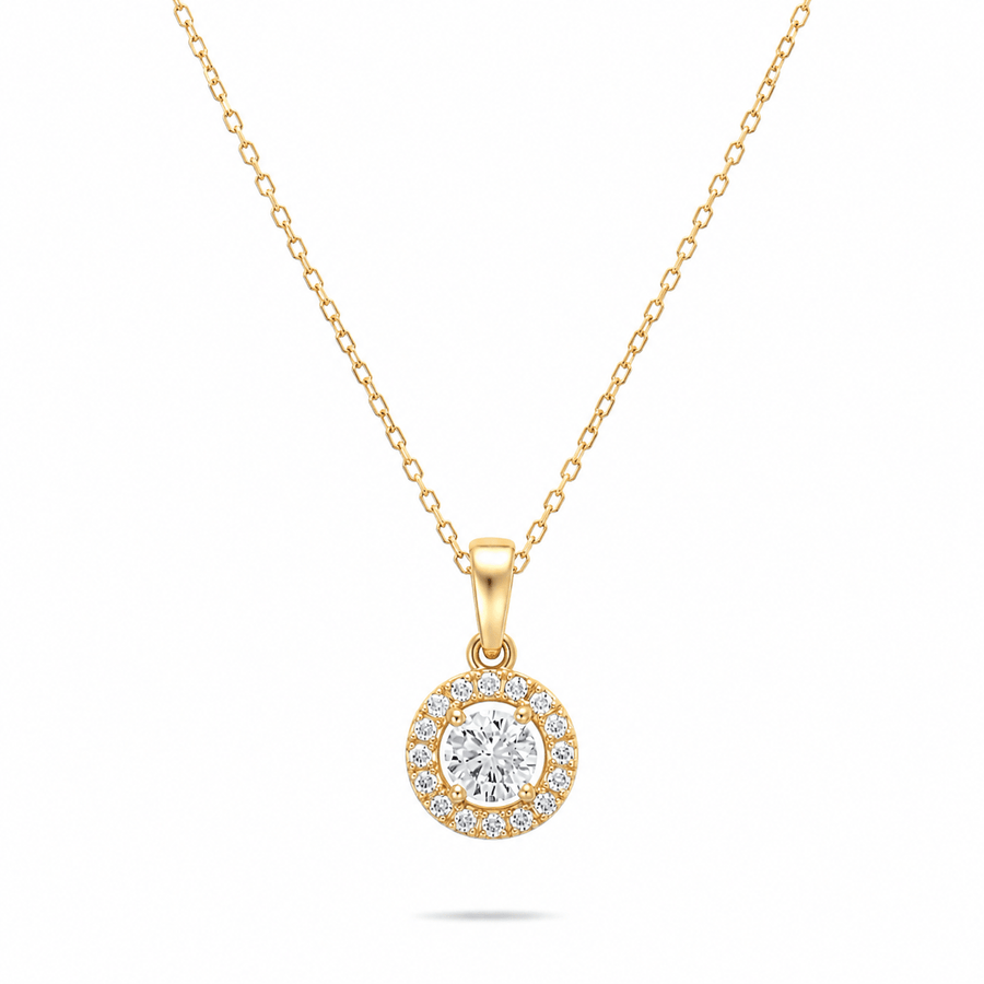 9ct Gold Celestial Halo Pendant - Pendant Only - Kolié Fine Jewellery