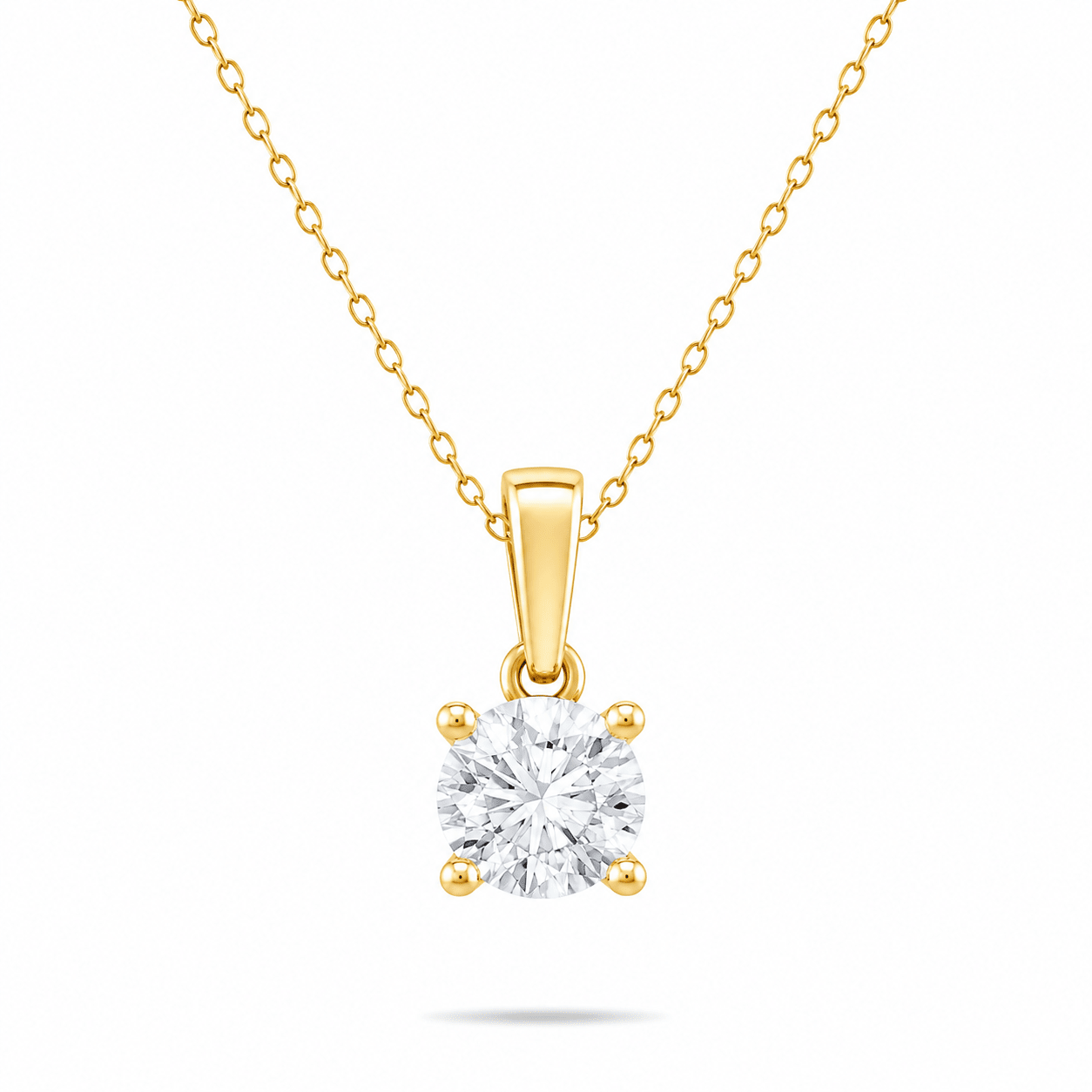 9ct Gold Classic CZ Pendant - Kolié Fine Jewellery