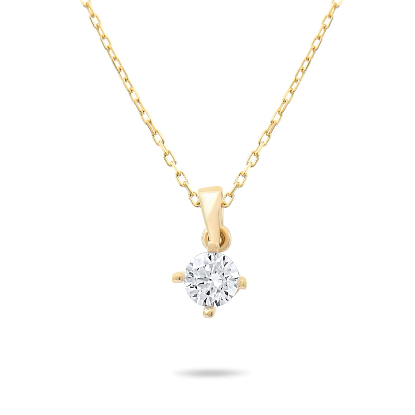 9ct Gold Cubic Zirconia Solitaire Pendant – Classic Necklace Charm, Ideal Gift for Her | Pendant Only - Kolié