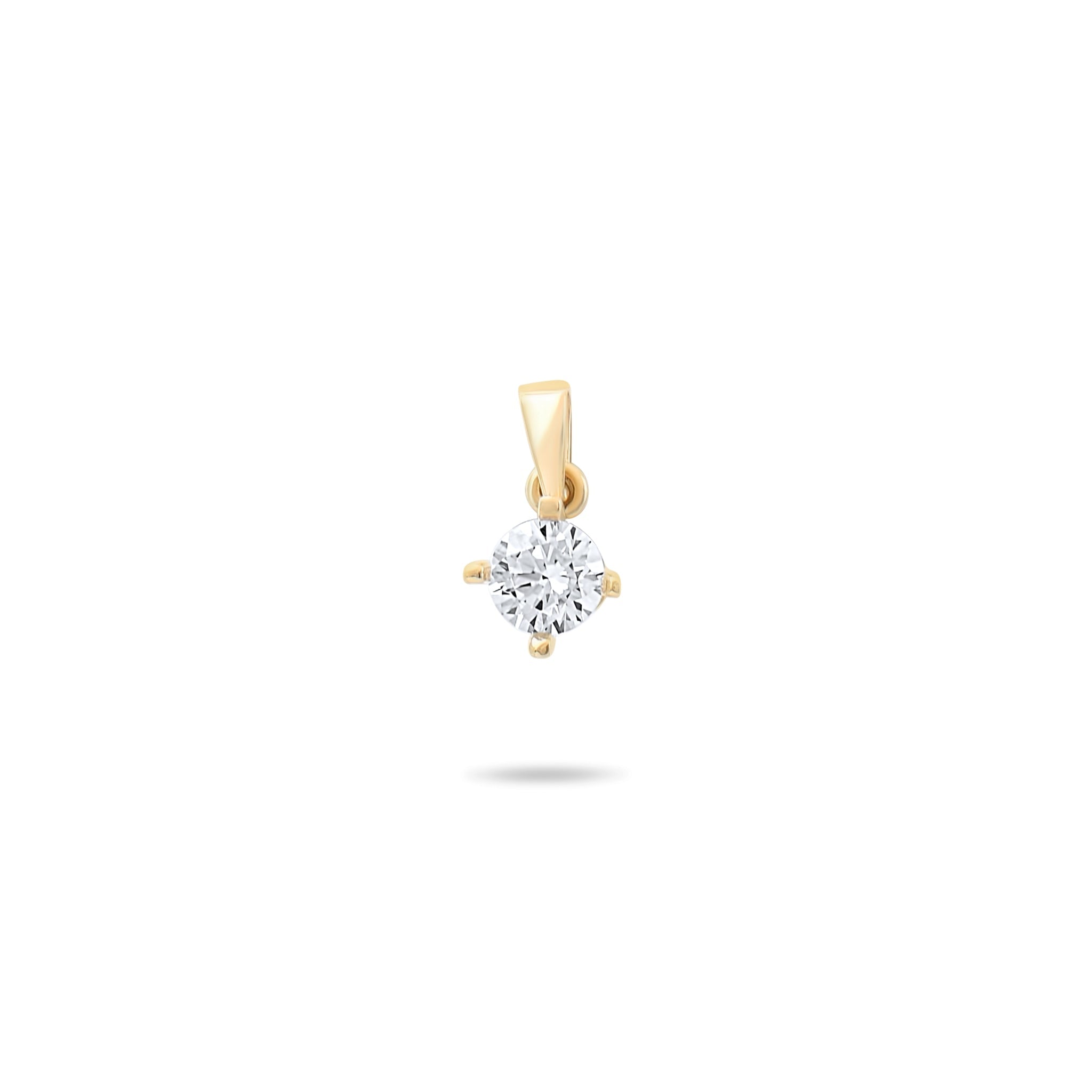 9ct Gold Cubic Zirconia Solitaire Pendant – Classic Necklace Charm, Ideal Gift for Her | Pendant Only - Kolié