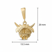 9ct Gold Highland Cow Pendant – Scottish Jewellery - Pendant Only - Kolié Fine Jewellery