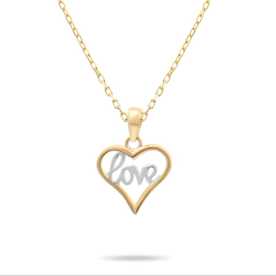 9ct Gold 'Love' Heart Pendant Necklace - Elegant and Meaningful Gift for Her - Kolié
