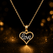 9ct Gold 'Love' Heart Pendant - Pendant Only - Kolié Fine Jewellery
