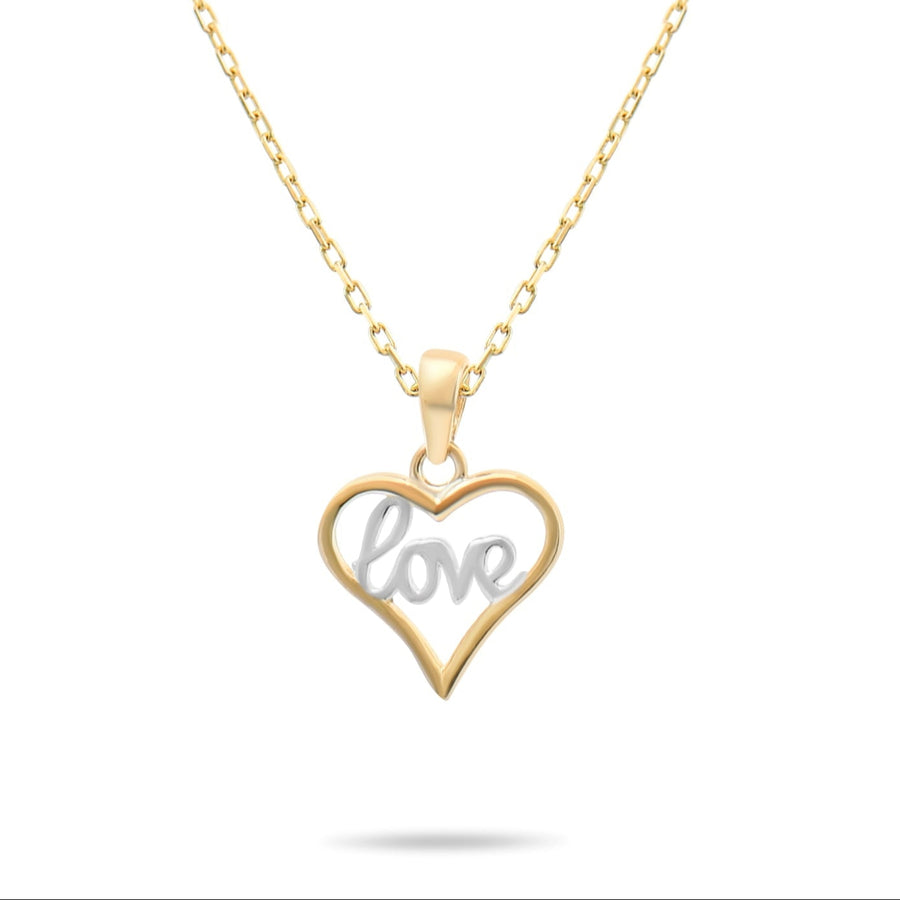 9ct Gold 'Love' Heart Pendant | Romantic Gold Heart Charm | Pendant Only - Kolié