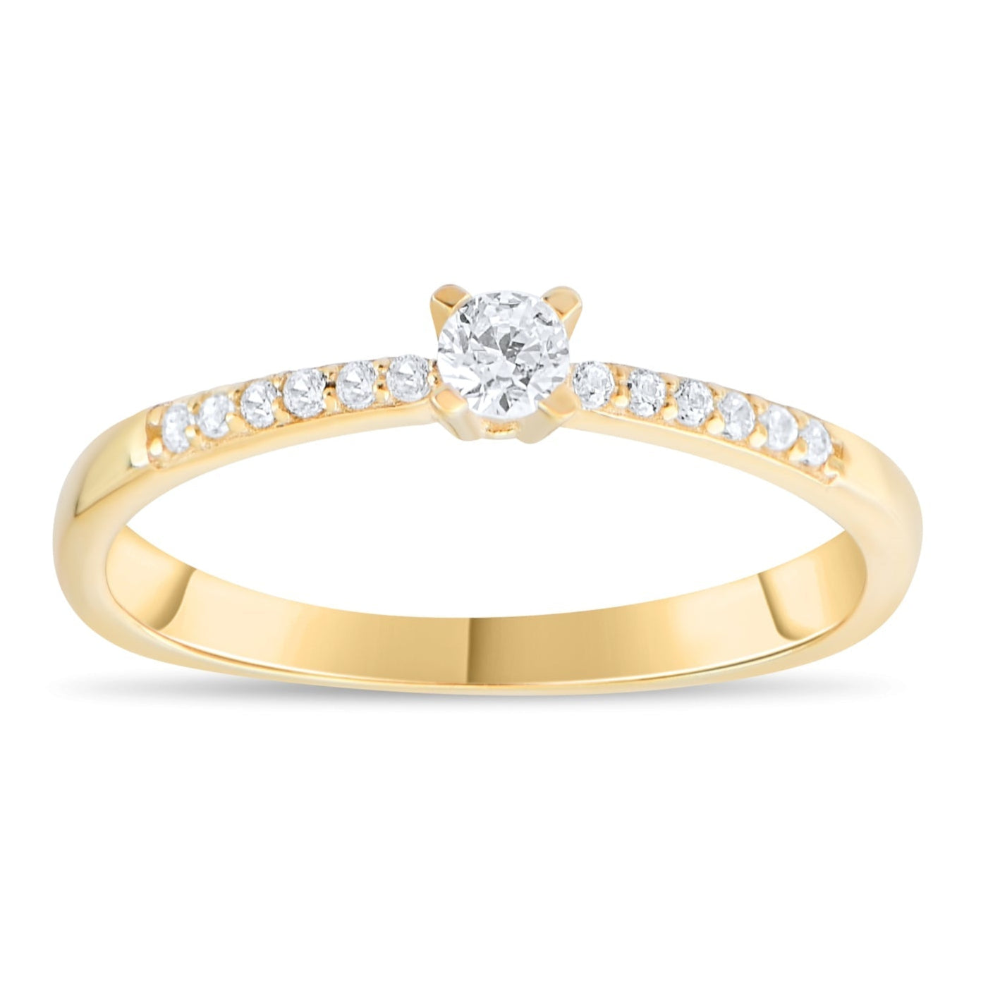 9ct Gold Petite Zirconia Ring - Delicate Brilliance - Kolié